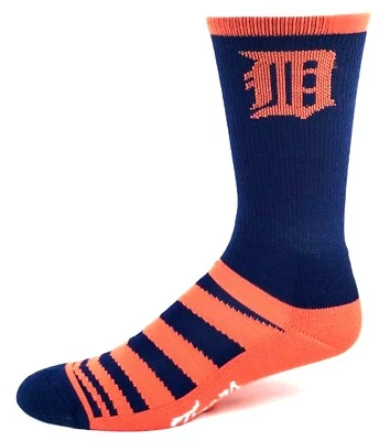 Detroit Tigers Navy & Orange Tracks Top of Foot Crew Socks - Image 1 of 3
