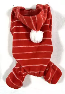 Hooded Striped Pet Pajamas XS Cat Dog Holiday Costume w/ Hat Wondershop NEW - Picture 1 of 4