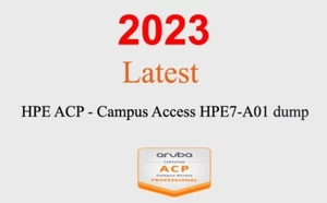 HPE ACP - Campus Access HPE7-A01 dump GUARANTEED (1 month update) - Picture 1 of 1