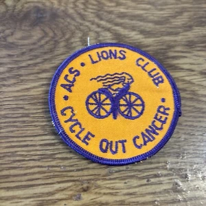 Parche vintage de 3" de ACS LIONS Club Cycle Out Cancer - - Imagen 1 de 2