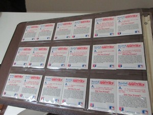 Sportflics , Baseball Trivia Quiz , 115 Cards ,1986 , Inventory Card Included