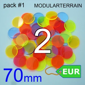 2x 70mm Round Base 3mm Color Fluor Acrylic Socle War Hammer 40k Infinity AOS - Imagen 1 de 14