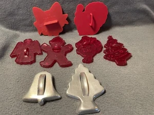 Lote 8 Cortadores de Galletas De Colección Rojo Tupperware Pavo HRM Navidad Aluminio Árbol Campana - Imagen 1 de 14
