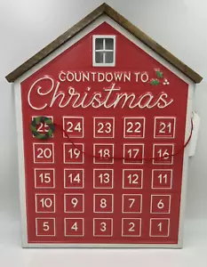 Weihnachten Countdown Adventskalender Scheunenlook Country Weihnachten 19" x 13" Neu mit Etikett - Bild 1 von 5
