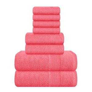 8 Piece Towel Set 100% Ring Spun Cotton, 2 Bath Towels 27x54, 2 Hand Towels 1... - Picture 1 of 7