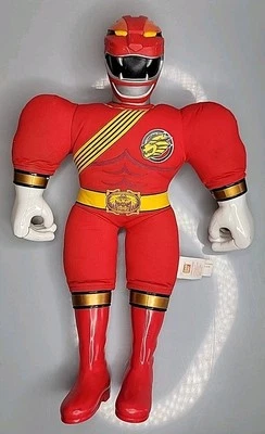 Peluche parlante vintage Bandai 2001 Wild Force Power Rangers Red Ranger 21" probado Foto 1 de 4