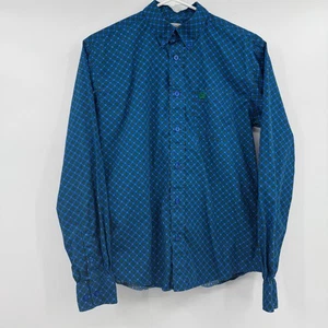 Cinch Shirt Youth Boy XL Blue Button Down Long Sleeve Printed Western Cowboy - Picture 1 of 11