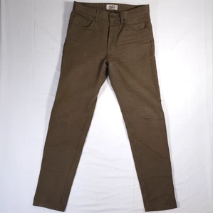 Naked & Famous Pants Men's 32x32 Olive Easy Guy Raw Cotton Canvas Button Fly - Picture 1 of 11