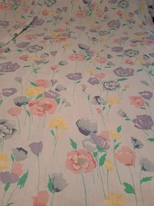 Hoja Plana Doble Thomaston De Colección Acuarela Floral Tulipán Usada en Excelente Condición Sin Hierro  - Imagen 1 de 5