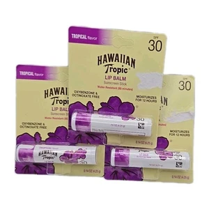 Bálsamo labial tropical Hawaiian Tropic FPS 30, 0,14 oz paquete de 3 nuevo caducidad 23/08 - Imagen 1 de 2