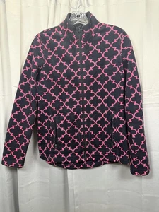 Talbots Jacket Womens Small Fleece Full Zip Geometric Pattern Polyester - Picture 1 of 6