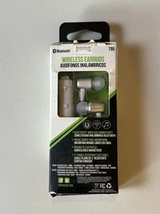 PUGS BLUETOOTH WIRELESS EARBUDS White 795 W/Microphone Magnetic Earpieces - Picture 1 of 3