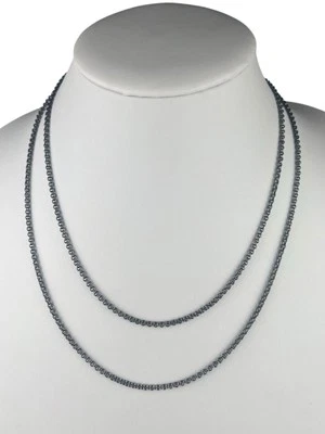 Pandora Oxidada Cadena Plata Esterlina 39.4" Collar Largo #590402 Foto 1 de 4