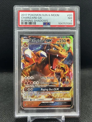 2017 Pokemon CHARIZARD GX Holo Sun & Moon Burning Shadows Rare 20/147 PSA 7 - Image 1 of 2