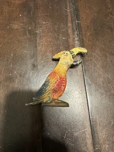 Vintage Figural Parrot Cast Iron Beer Bottle Opener -Original Paint - Picture 1 of 4