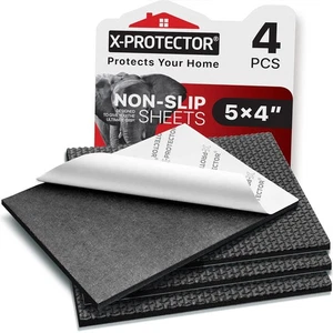 X-Protector Foglio di Gomma - 4 PEZZI Tamponi Antiscivolo 4 x 5 4 x 5 Pollici, Nero - Foto 1 di 6