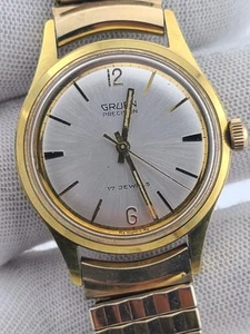 Vintage Gruen Precision N 510 SS Manual Wind Antimagnetic Gold PlatedMen's Watch - Picture 1 of 16