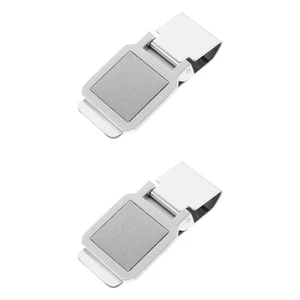 2 Pieces Stainless Steel Wallet Man Clips Slim Money Portable Minimalist - Picture 1 of 12