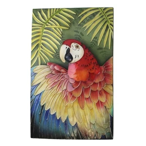 Arte de pared Capiz loro rojo 10 x 16 x 2 pulgadas. - Imagen 1 de 1