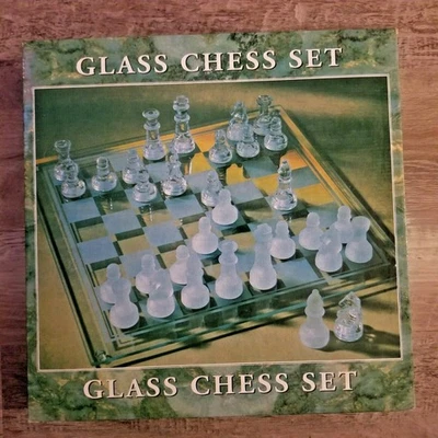 Glass Chess Set Clear & Frosted Pieces Model #47884 Complete - Image 1 of 4