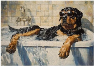 Rompecabezas de baño de burbujas Rottweiler 300/500/1000 piezas - Imagen 1 de 3