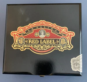 Caja de cigarros de madera La Palina etiqueta roja 6,5"x6"x3" humidor valet artesanía cartera joyería  - Imagen 1 de 8