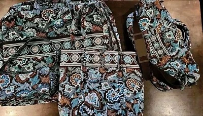 Vera Bradley VILLAGER Java синий дорожный набор, 4 Peice. Редкое состояние товара. - Изображение 1 из 4