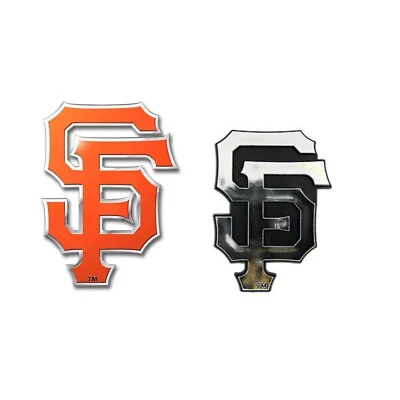 MLB San Francisco Giants 3D Chrome/Orange Plastic Auto Car Truck Sticker Decals - Image 1 of 4