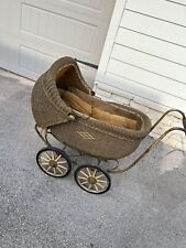 Antique Wicker Baby Carriage By Kroll Bros. Co. Chicago, IL