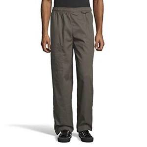 NEW Mens Sz Medium Dark Olive Green Elastic Waist Cargo Chef Pants - Picture 1 of 4