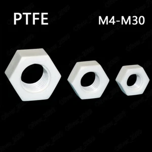 Tuercas hexagonales de plástico PTFE tuercas hexagonales M4 M5 M6 M8 M10 M12 M14 M16 M18 M20 M22-M30 - Imagen 1 de 5