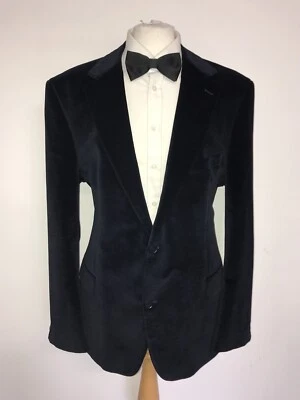 HUGO BOSS - CHAQUETA DE TERCIOPELO AZUL MARINO PARA HOMBRE - UK 48 Reg - IMPRESIONANTE chaqueta de noche Foto 1 de 4