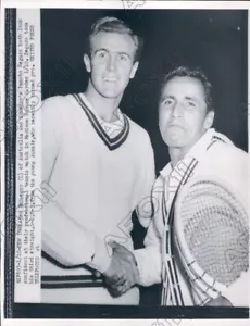 1953 Madison Square Garden Tennis Ken McGregor und Pancho Segura Pressefoto - Bild 1 von 2