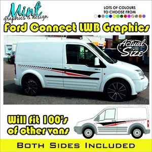 LWB FORD TRANSIT CONNECT COMPATIBLE CAMPER STRIPES GRAPHICS DECALS ST 002 - Imagen 1 de 4