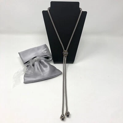 Collar Hampton Gems Lariat Movible Dos Tonos Plata Mash Negro Cabinas Acentos Foto 1 de 4