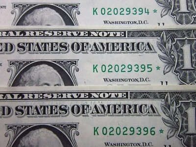 USA K Dallas $1 Star 2003 K02029394* Sequential Lot Replacement Note FRN Money - Image 1 of 3