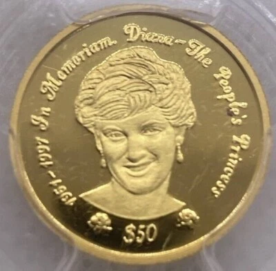 Sierra Leone 1997 PRINCESS DIANA of Wales In Memoriam $20 1/25 Oz Pure Gold Prf - Image 1 of 4
