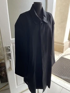 NWOT PRADA MENS NAPPA BLACK OVERCOAT 4 BUTTON PLACET SIZE 2X 100% POLY RET $4950 - Picture 1 of 13