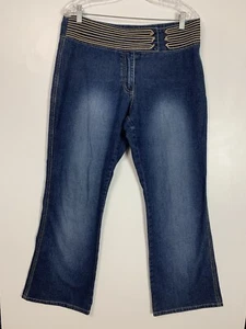 Y2K Route 66 Womens Blue Jeans Size 12 Stretch Fit Boho Fairy Vtg Gypsy Coquette - Picture 1 of 12