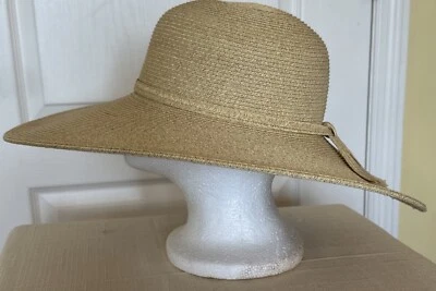 NWOT Fashionable Scala Tan Straw 5-inch Wide Brim Sun Hat One Size - Image 1 of 4
