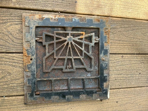Vintage Cast Iron Heat Grate Heater Vent Register Cover approx. 10” x 10” Cover