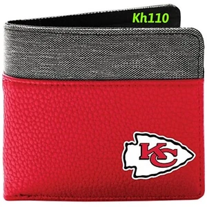 NFL Kansas City Chiefs Pebble Bi Fold Wallet - Picture 1 of 4