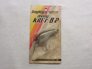 Vintage Bagley Diving Killer B2 LB4 Little Bass On White - Picture 1 of 5