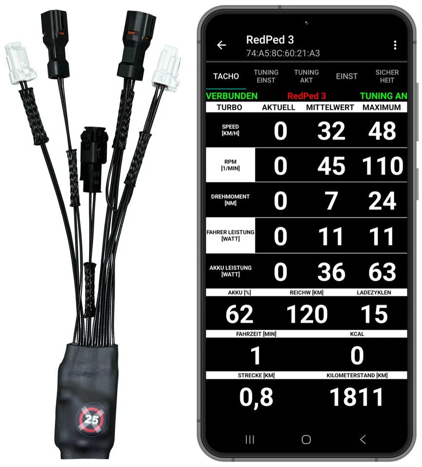 RedPed 3 für PW-X3 PW-S2 E-Bike Tuning App Yamaha - Bild 1 von 4