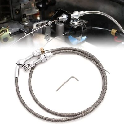 24" Braided Engine Throttle Gas Cable Kit For Chevrolet Chevy LS1 4.8L 5.3L 6.0L - Изображение 1 из 4