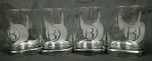 Juego de 4 vasos de vidrio transparente para beber zumo letra B  - Imagen 1 de 8