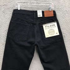 CC Filson Mens Jeans Black 32x33 (31x32 actual) 100% Cotton Rail-Splitter Pants