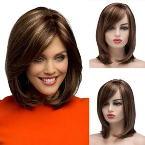 Short Mixed Color Synthetic Women Wig Medium Length Natural Looking Hair Wigs Li - Picture 1 of 5