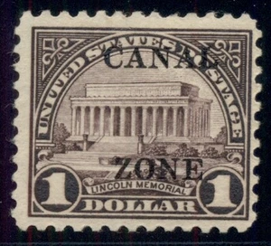 CANAL ZONE #95 $1.00 marrón violeta, tipo B embalaje original, og, LH, - Imagen 1 de 1