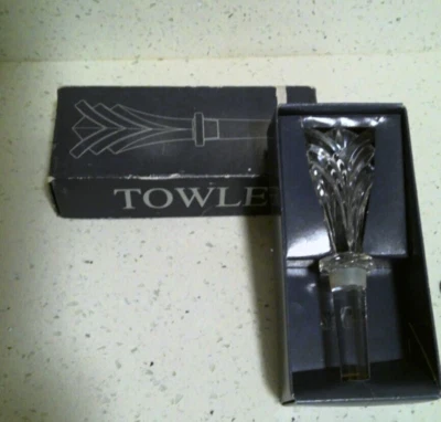 Towle австрийской огранки кристально прозрачный Twist графин винная бутылка пробка новый в коробке - Изображение 1 из 4